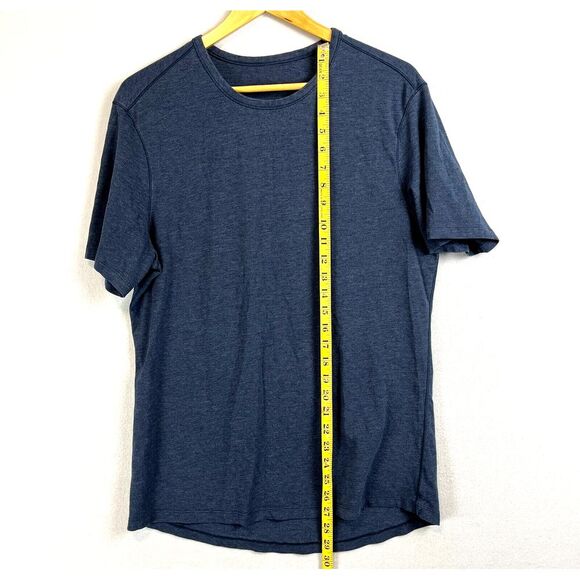 LULULEMON Mens 5 Year Basic Pima Cotton Short Sleeve Tee M Heathered Blue Crew - Picture 6 of 6